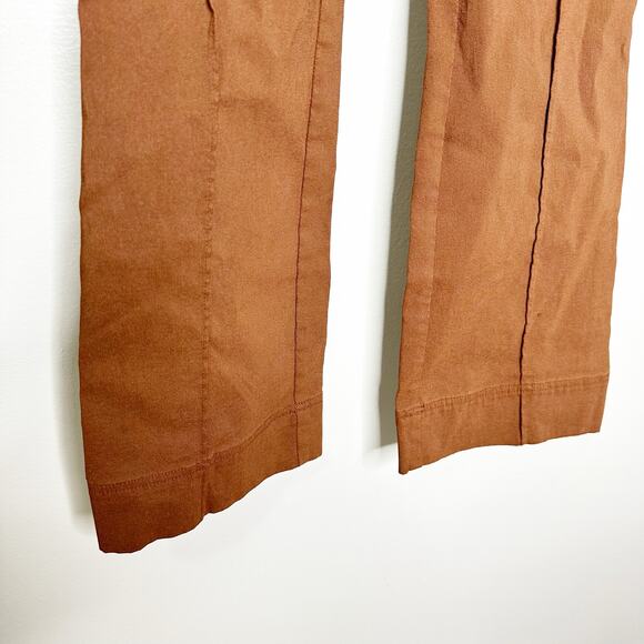 Free People Womens Pants Bootcut Leg Pleated Zipper Front Slash Pockets Brown XS - Picture 5 of 9